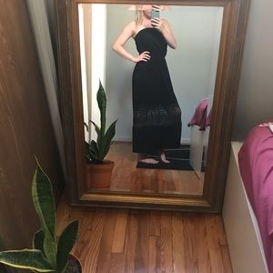 Black strapless swimsuit coverup